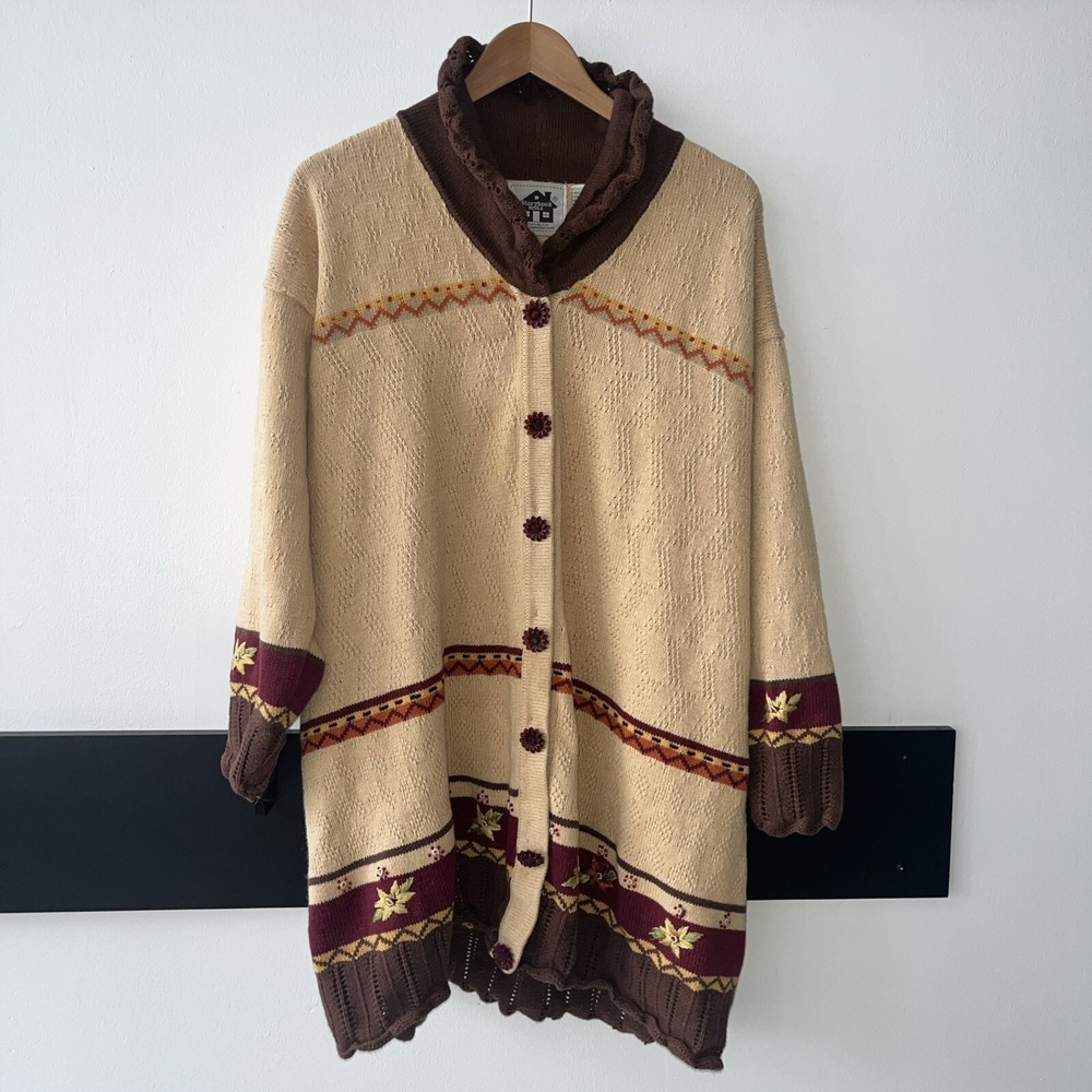 Storybook Knits Long Cardigan Sweater. Size 3X. boho hippie Cottagecore granny‎